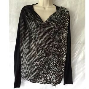 New Directions‎ Womens Long Sleeve Sweater Top SZ PS Drape Neck Shoulder Zip NWT